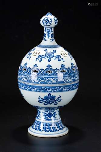 Chinese Blue And White Porcelain Censer