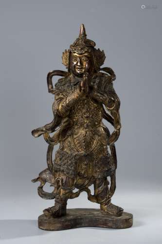 Chinese Ming Dynasty Bronze Figure Of Skanda