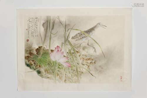 Chinese Painting By Wu Shangqing, Lotus