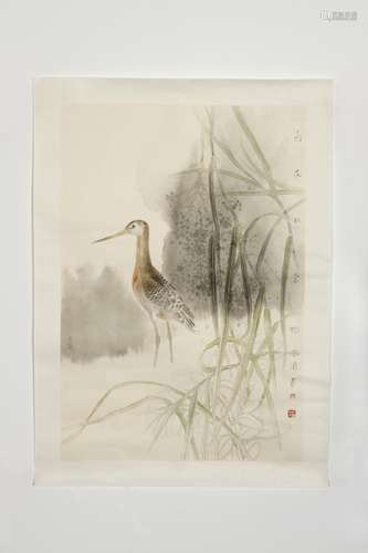 Chinese Painting By Wu Shangqing, Crane