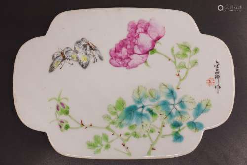 Chinese Qianjiang Porcelain Plaque, Jin Pinqing