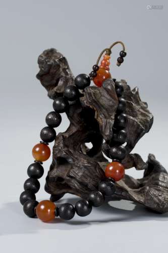 Chinese Chenxiang Wood Beads Bracelet