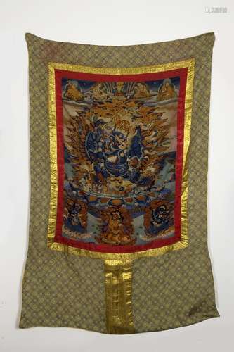 Chinese Qing Dynasty Thangka Of Yama