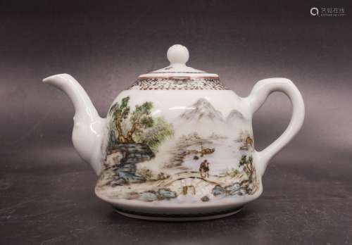 Chinese Qianjiang Porcelain Tea Pot