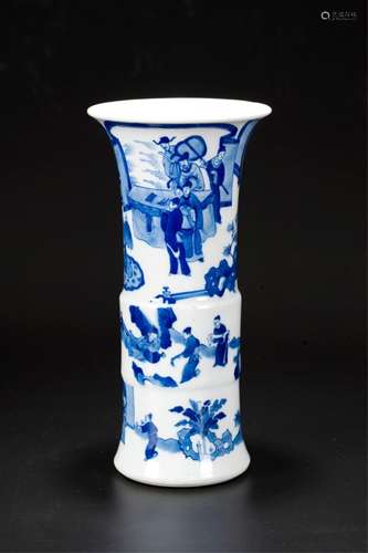 Chinese Blue And White Huagu Vase