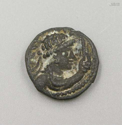 A SASANIAN BRONZE COIN