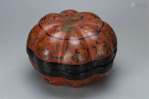 Chinese Lacquer Wood Cover Box