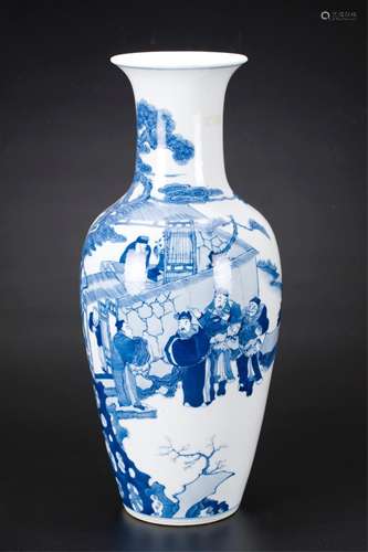 Chinese Blue And White Guanyin Vase