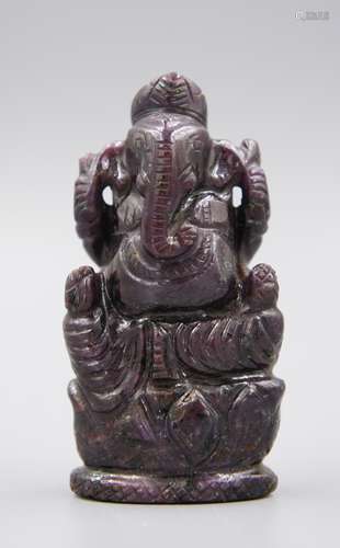 19TH C STONE CARVED GANESHA