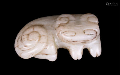 CHINESE WHITE JADE CARVED BEAST