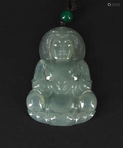 High Quality Jadeite Carved with Guanyin Pendant