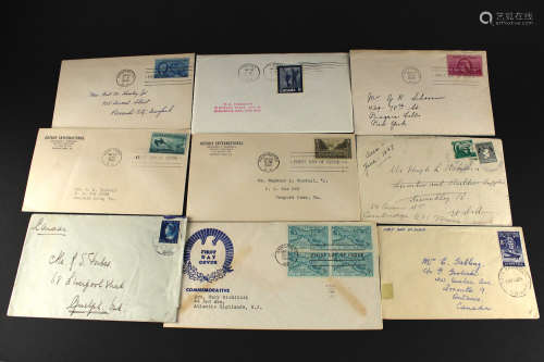 9 Envelope with 1940-1949 EU or NA Postmark and Stamps