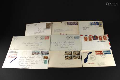 9 Envelope with 1960-1969 EU or NA Postmark and Stamps