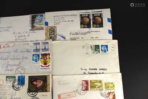 9 Envelope with 1980-1989 EU or NA Postmark and Stamps