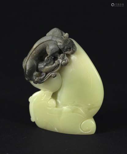 Qingtian Stone Carved a Dragon&Phoenix Seal Qing Dynasty