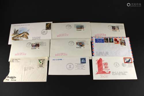 9 Envelope with 1970-1979 EU or NA Postmark and Stamps