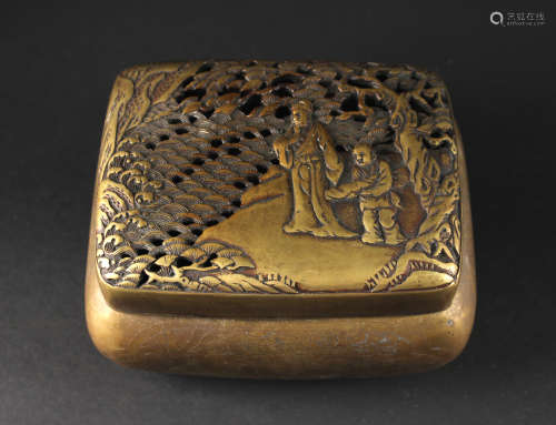 Copper Square Shape Censer Qing Dynasty Period