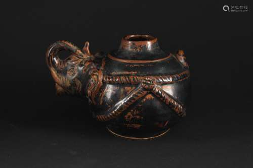 Ding Kiln Black Glaze Elephant Design Pot Song Dynasty