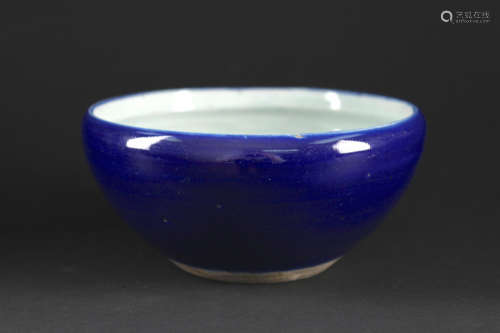 Blue Glaze Brush Washer Late of the Qing Dynasty