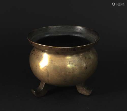 Three Legs Li-style Copper Censer Late of the Qing Dynasty