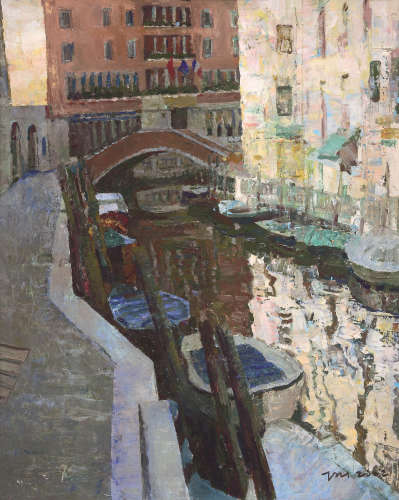 曹达立 2002年作 威尼斯倒影 布面 油彩