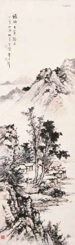 黄君璧 1947年作 山水 镜心 设色纸本
