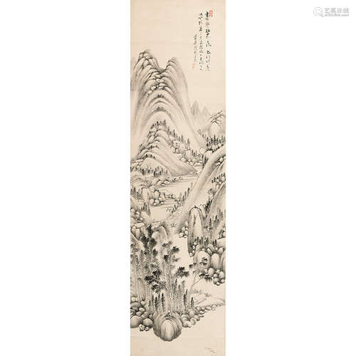 周颢（1685-1773）山水纸本水墨立轴