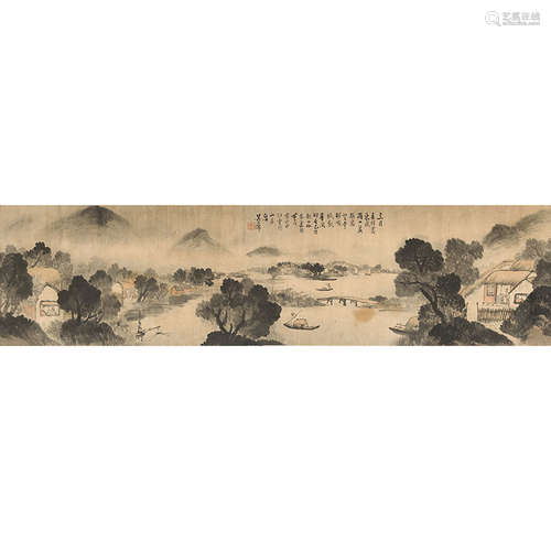 吴石仙（1845-1916）山水纸本水墨镜片1884年作