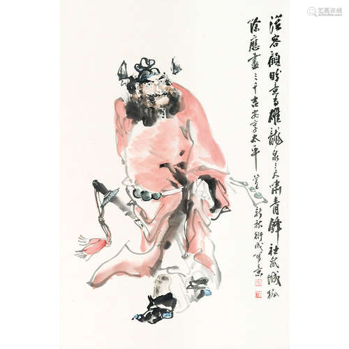 刘浩（b.1950）钟馗纸本设色镜框2013年作