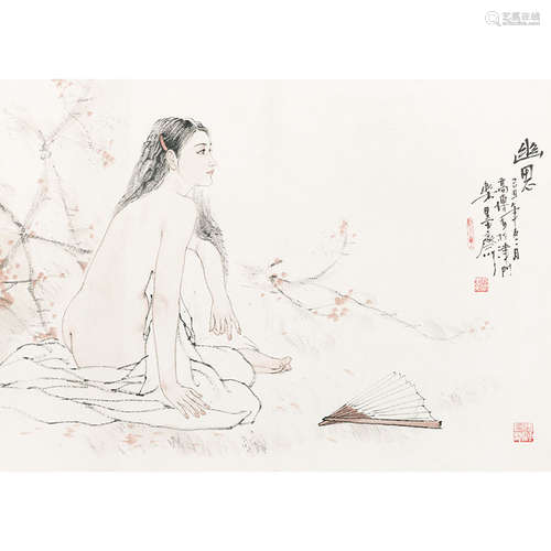 高博（b.1963）幽思纸本设色镜框2009年作