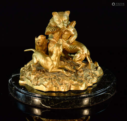 Gilt Bronze Inkwell for the Russian Market