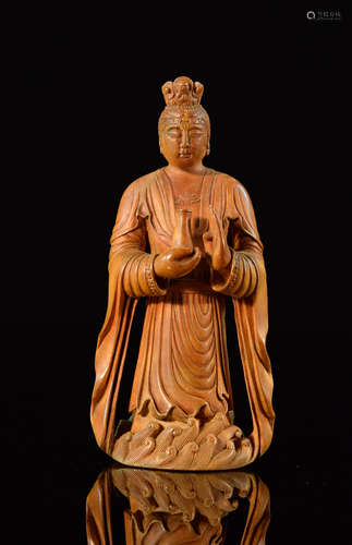 Chinese Boxwood Carving of Kuanyin