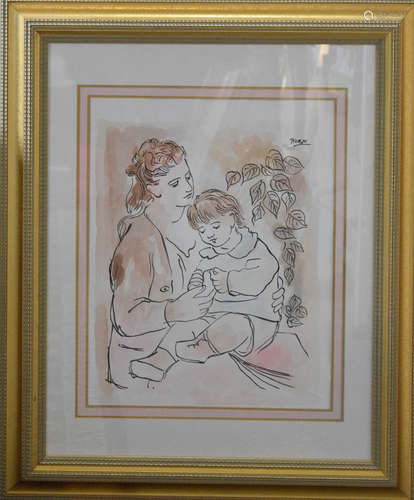 Lithograph Numbered - Picasso Signed in the Plate