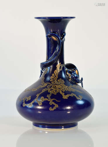 Japanese Studio Porcelain Vase with Dragon