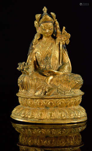 Chinese Gilt Bronze Lama