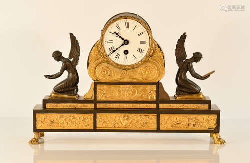 French Empire Gilt Bronze Clock