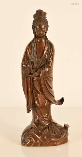 Chinese Bronze Standing Kuanyin