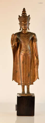 Antique Burmese Bronze Standing Buddha
