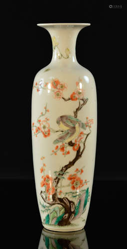 Chinese Famille Verte Porcelain Ovoid Shaped Vase