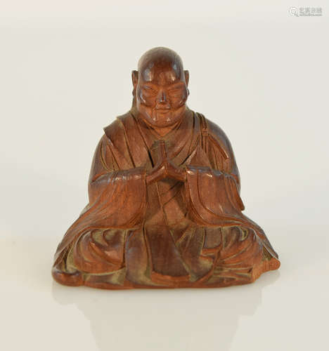 Japanese Carved Sandle Wood Monk