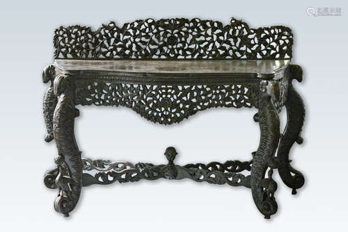 Anglo Indian Carved Wood Presentation Table