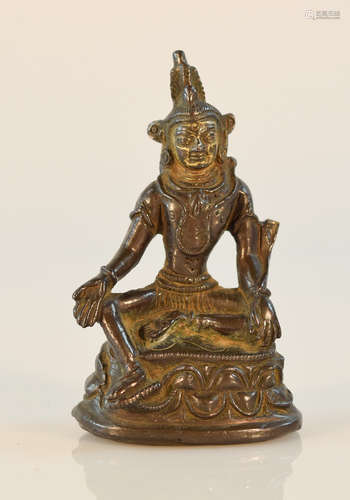 Tibetan Nepal Bronze Seated Buddha