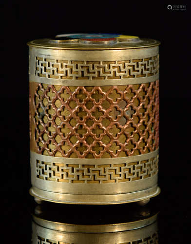 Chinese Batong Brass Tubular Shaped Censer