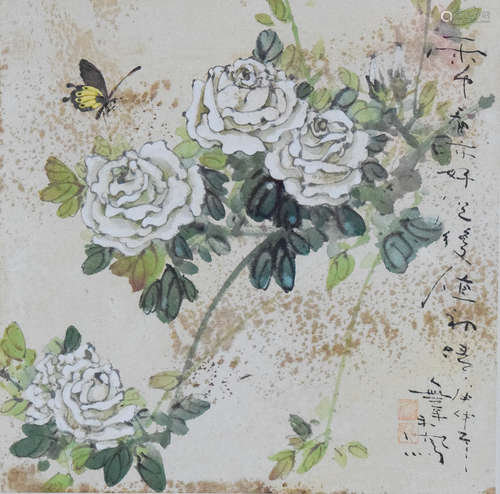 Chinese Water Color Painitng of Peony