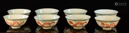 Chinese Porcelain Bowl - Dragon and Pheonix - Set of Eight