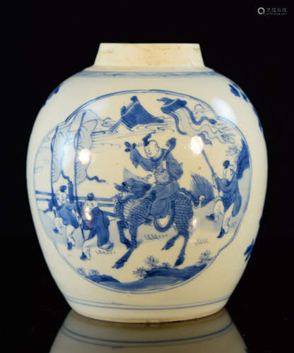 Chinese Kangxi Blue White Porcelain Jar