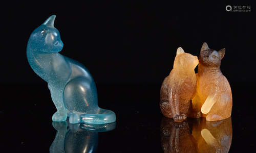 Naum France Crystal Cat - Group of Two