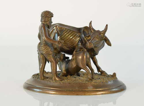 Antique Indian Bronze Sculpture Group