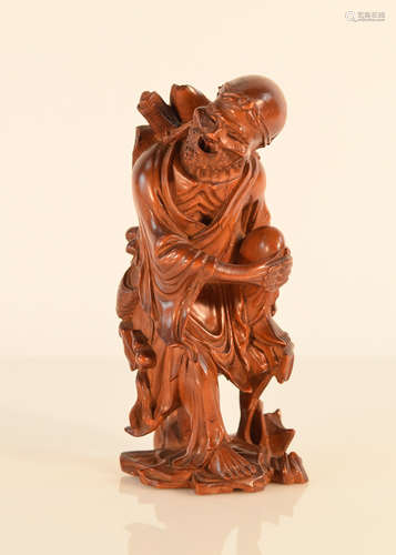 Chinese Boxwood Immortal Figurine