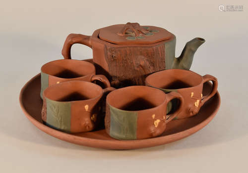 Set of Yixin Teapot and Cups with Tray